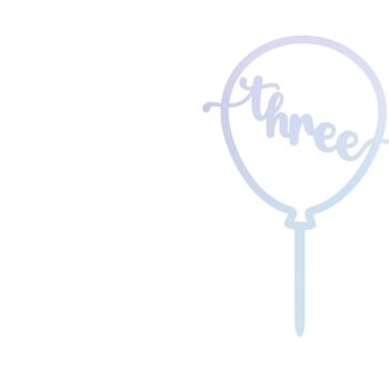 Intra απο ξύλο plywood 3mm-4mm πάχος – Third Birthday Balloon Cake Topper Δίασταση  20x20 cm INTRAFABR-9805195 - Image 1