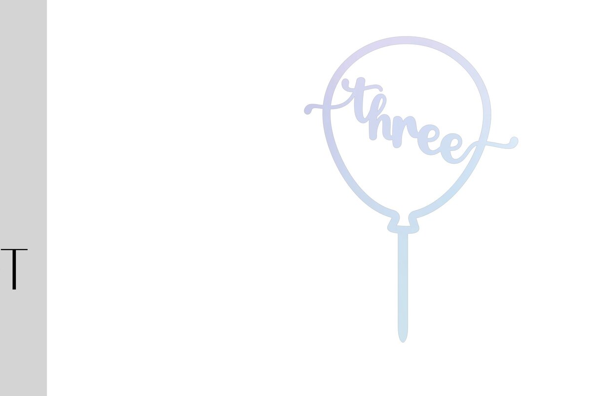 Intra απο ξύλο plywood 3mm-4mm πάχος – Third Birthday Balloon Cake Topper Δίασταση  20x20 cm INTRAFABR-9805195