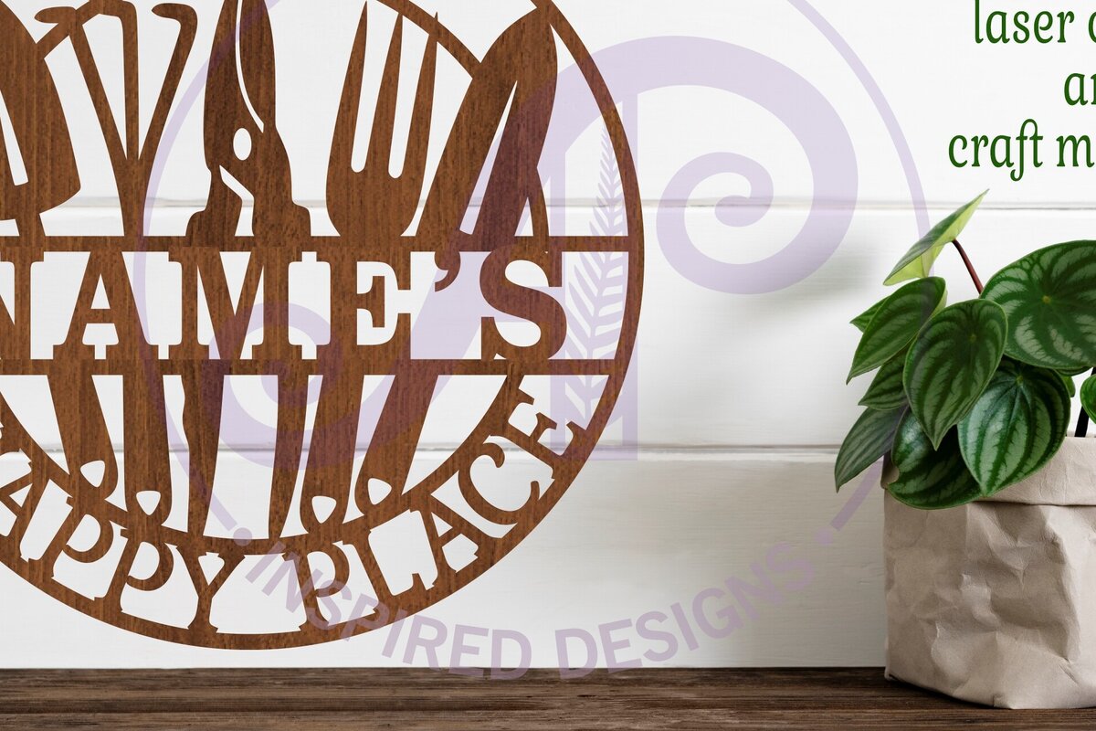 Intra απο ξύλο plywood 3mm-4mm πάχος – Αυτό είναι το σημάδι Names Gardening Happy Place Δίασταση  20x20 cm INTRAFABR-85074605