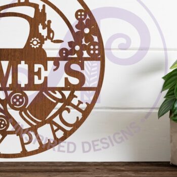 Intra απο ξύλο plywood 3mm-4mm πάχος – This is Names Sewing Happy Place SignSVG Δίασταση  40x30 cm INTRAFABR-84774457 - Image 1