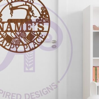 Intra απο ξύλο plywood 3mm-4mm πάχος – This is Names Sewing Happy Place SignSVG Δίασταση  40x30 cm INTRAFABR-84774457 - Image 3