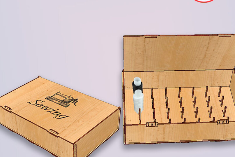 Intra απο ξύλο plywood 3mm-4mm πάχος – Κουτί αποθήκευσης καρουλιού νήματος Δίασταση  20x20 cm INTRAFABR-116023962