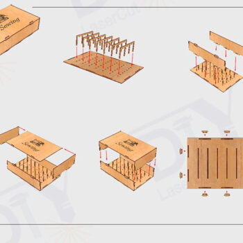 Intra απο ξύλο plywood 3mm-4mm πάχος – Κουτί αποθήκευσης καρουλιού νήματος Δίασταση  20x20 cm INTRAFABR-116023962 - Image 5