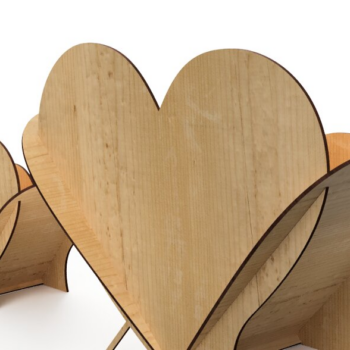 Intra απο ξύλο plywood 3mm-4mm πάχος – Πρότυπο κοπής με λέιζερ τρία μπολ καρδιάς Δίασταση  20x20 cm INTRAFABR-91582391 - Image 5