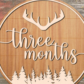 Intra απο ξύλο plywood 3mm-4mm πάχος – Τρεις Μήνες Στρογγυλές Κάρτες Δίασταση 20x20 cm INTRAFABR-78973830 - Image 1