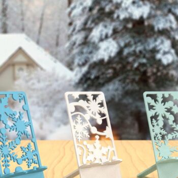Intra απο ξύλο plywood 3mm-4mm πάχος – Τρεις βάσεις τηλεφώνου Snowflake Δίασταση  20x20 cm INTRAFABR-84167258 - Image 3