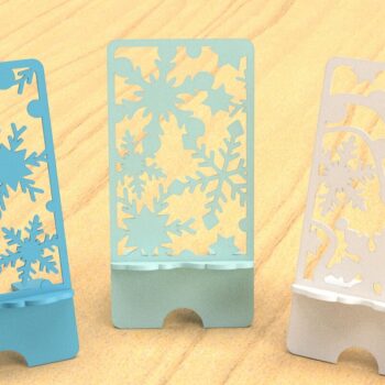 Intra απο ξύλο plywood 3mm-4mm πάχος – Τρεις βάσεις τηλεφώνου Snowflake Δίασταση  20x20 cm INTRAFABR-84167258 - Image 4