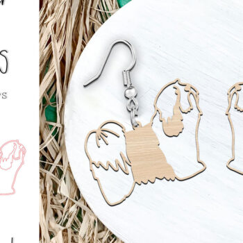 Intra απο ξύλο plywood 3mm-4mm πάχος – Θιβετιανά σκουλαρίκια σκυλιών τεριέ με λέιζερ Δίασταση  5x5 cm INTRAFABR-119133434 - Image 1