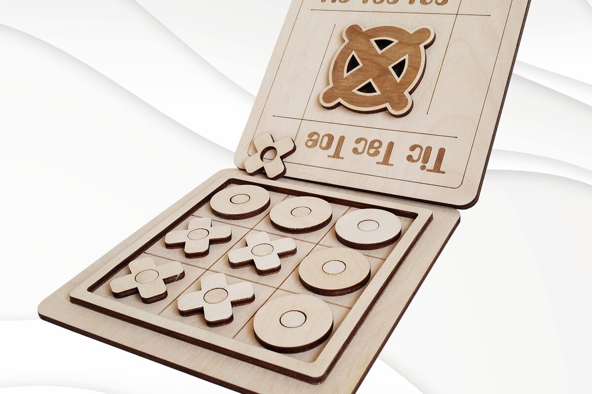 Intra απο ξύλο plywood 3mm-4mm πάχος – Tic Tac Toe Δίασταση  20x20 cm INTRAFABR-30389504