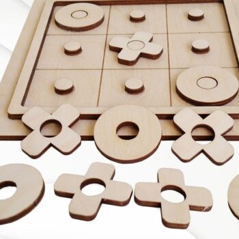 Intra απο ξύλο plywood 3mm-4mm πάχος – Tic Tac Toe Δίασταση  20x20 cm INTRAFABR-30389504 - Image 3