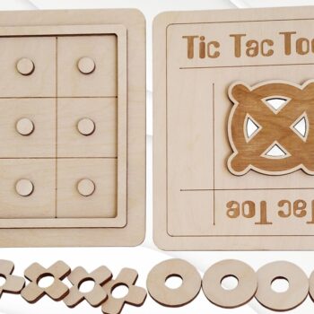 Intra απο ξύλο plywood 3mm-4mm πάχος – Tic Tac Toe Δίασταση  20x20 cm INTRAFABR-30389504 - Image 4