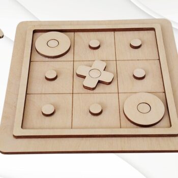 Intra απο ξύλο plywood 3mm-4mm πάχος – Tic Tac Toe Δίασταση  20x20 cm INTRAFABR-30389504 - Image 5