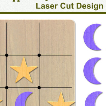 Intra απο ξύλο plywood 3mm-4mm πάχος – Αρχείο κοπής με λέιζερ επιτραπέζιο παιχνίδι Tic Tac Toe Δίασταση  20x20 cm INTRAFABR-62544023 - Image 1