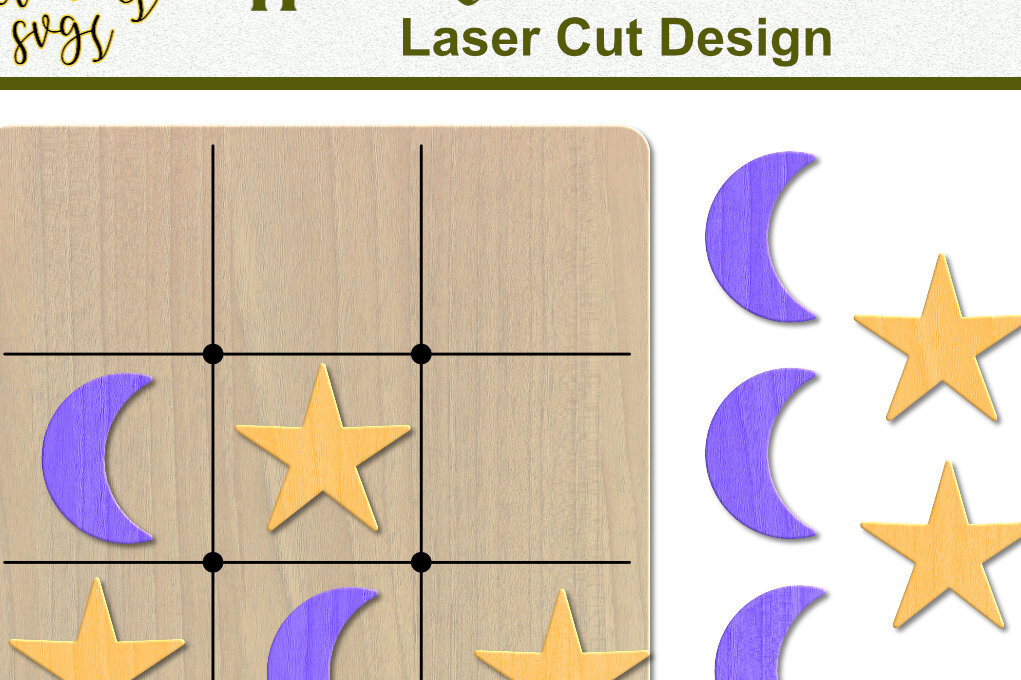 Intra απο ξύλο plywood 3mm-4mm πάχος – Αρχείο κοπής με λέιζερ επιτραπέζιο παιχνίδι Tic Tac Toe Δίασταση  20x20 cm INTRAFABR-62544023