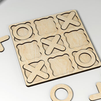 Intra απο ξύλο plywood 3mm-4mm πάχος – Παιχνίδι Tic Tac Toe Δίασταση  20x20 cm INTRAFABR-27336149 - Image 1