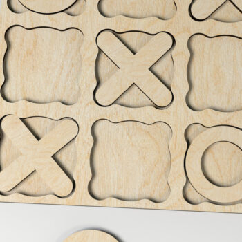 Intra απο ξύλο plywood 3mm-4mm πάχος – Παιχνίδι Tic Tac Toe Δίασταση  20x20 cm INTRAFABR-27336149 - Image 2