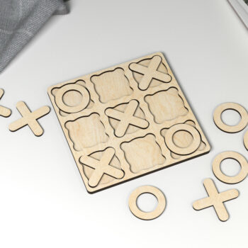 Intra απο ξύλο plywood 3mm-4mm πάχος – Παιχνίδι Tic Tac Toe Δίασταση  20x20 cm INTRAFABR-27336149 - Image 3