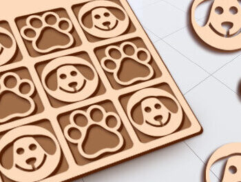 Intra απο ξύλο plywood 3mm-4mm πάχος – Πακέτο αρχείου κοπής λέιζερ παιχνιδιών Tic Tac Toe Δίασταση  20x20 cm INTRAFABR-29029715 - Image 2