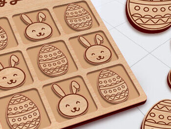 Intra απο ξύλο plywood 3mm-4mm πάχος – Πακέτο αρχείου κοπής λέιζερ παιχνιδιών Tic Tac Toe Δίασταση  20x20 cm INTRAFABR-29029715 - Image 3