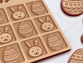 Intra απο ξύλο plywood 3mm-4mm πάχος – Πακέτο αρχείου κοπής λέιζερ παιχνιδιών Tic Tac Toe Δίασταση  20x20 cm INTRAFABR-29029715 - Image 4