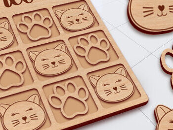 Intra απο ξύλο plywood 3mm-4mm πάχος – Πακέτο αρχείου κοπής λέιζερ παιχνιδιών Tic Tac Toe Δίασταση  20x20 cm INTRAFABR-29029715 - Image 5