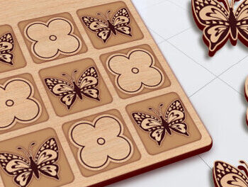 Intra απο ξύλο plywood 3mm-4mm πάχος – Πακέτο αρχείου κοπής λέιζερ παιχνιδιών Tic Tac Toe Δίασταση  20x20 cm INTRAFABR-29029715 - Image 6