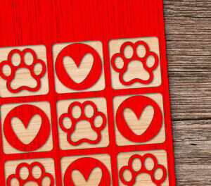 Intra απο ξύλο plywood 3mm-4mm πάχος – Παιχνίδι Tic Tac Toe Cut Laser Δίασταση  20x20 cm INTRAFABR-50827346