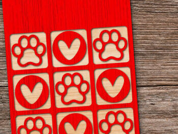 Intra απο ξύλο plywood 3mm-4mm πάχος – Παιχνίδι Tic Tac Toe Cut Laser Δίασταση  20x20 cm INTRAFABR-50827346 - Image 1