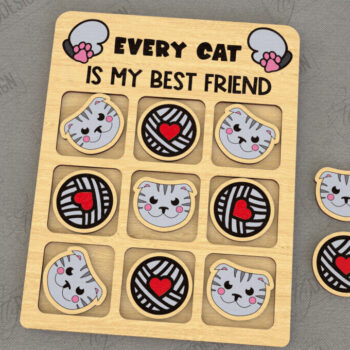 Intra απο ξύλο plywood 3mm-4mm πάχος – Tic Tac Toe | Νότες και Σταυροί | Κατοικίδια Δίασταση  20x20 cm INTRAFABR-119473692 - Image 1