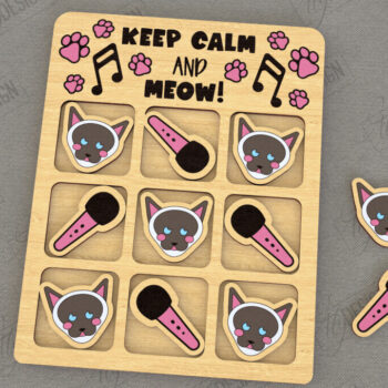 Intra απο ξύλο plywood 3mm-4mm πάχος – Tic Tac Toe | Νότες και Σταυροί | Κατοικίδια Δίασταση  20x20 cm INTRAFABR-119473667 - Image 1