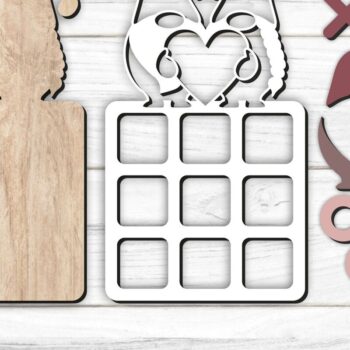 Intra απο ξύλο plywood 3mm-4mm πάχος – Tic Tac Toe Ημέρα του Αγίου Βαλεντίνου Δίασταση  20x20 cm INTRAFABR-86979657 - Image 2