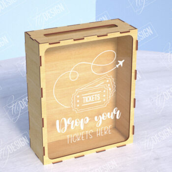 Intra απο ξύλο plywood 3mm-4mm πάχος – Ticket Stub Memory Box | Αγαπημένη στιγμή Δίασταση  20x20 cm INTRAFABR-104003879 - Image 1