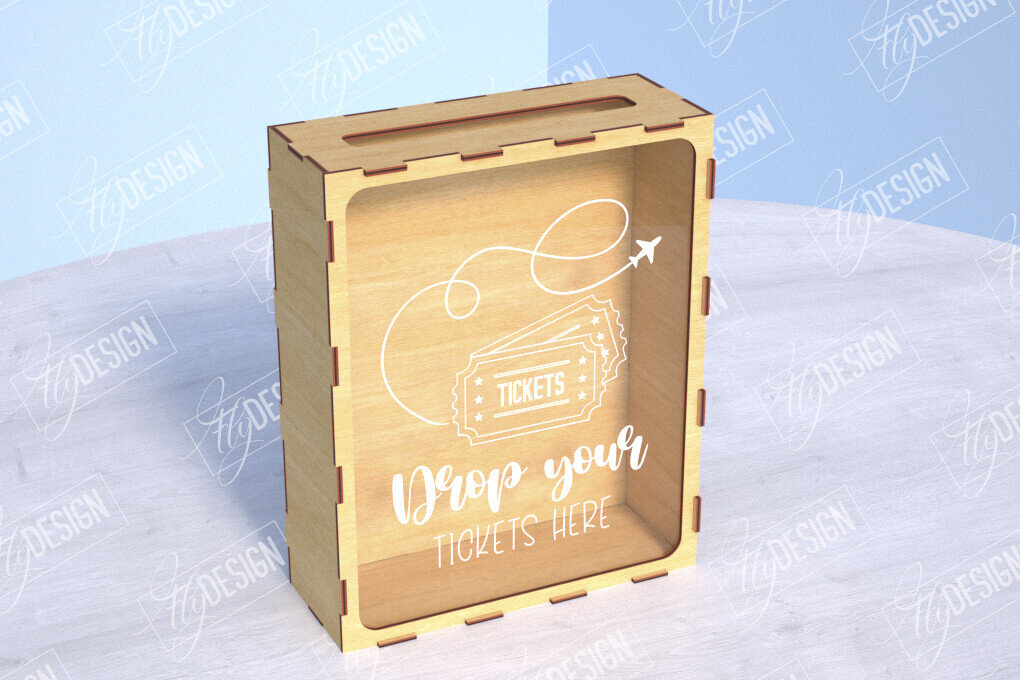 Intra απο ξύλο plywood 3mm-4mm πάχος – Ticket Stub Memory Box | Αγαπημένη στιγμή Δίασταση  20x20 cm INTRAFABR-104003879