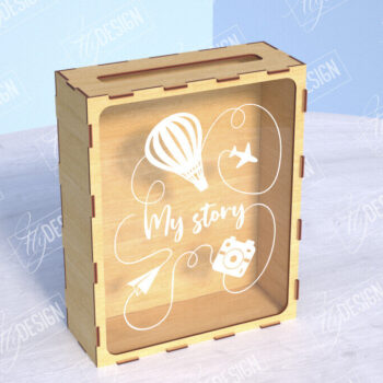 Intra απο ξύλο plywood 3mm-4mm πάχος – Ticket Stub Memory Box | Αγαπημένη στιγμή Δίασταση  20x20 cm INTRAFABR-104003960 - Image 1