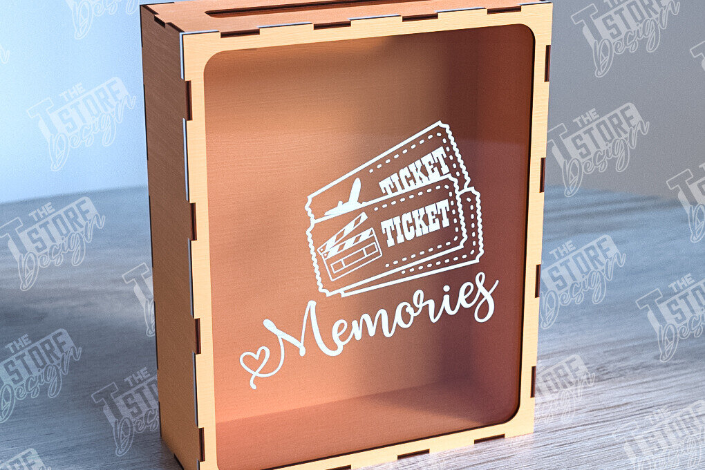 Intra απο ξύλο plywood 3mm-4mm πάχος – Ticket Stub Memory Box | Αγαπημένη στιγμή Δίασταση  20x20 cm INTRAFABR-102241977