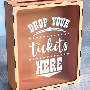 Intra απο ξύλο plywood 3mm-4mm πάχος – Ticket Stub Memory Box | Αγαπημένη στιγμή Δίασταση 20x20 cm INTRAFABR-102241982 - Image 1