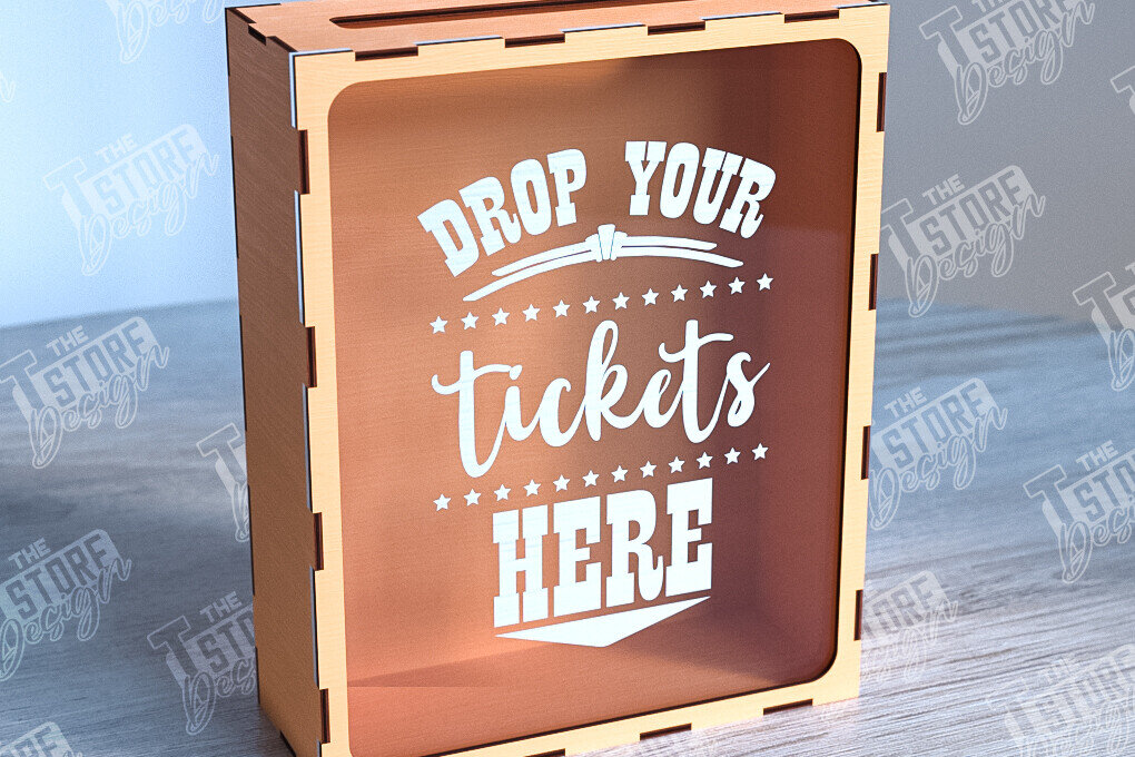 Intra απο ξύλο plywood 3mm-4mm πάχος – Ticket Stub Memory Box | Αγαπημένη στιγμή Δίασταση  20x20 cm INTRAFABR-102241982