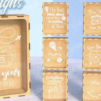 Intra απο ξύλο plywood 3mm-4mm πάχος – Ticket Stub Memory Box Πακέτο κοπής λέιζερ Δίασταση  20x20 cm INTRAFABR-104004228 - Image 1