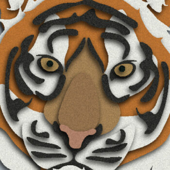 Intra απο ξύλο plywood 3mm-4mm πάχος – Τίγρη Δίασταση  20x20 cm INTRAFABR-16555896 - Image 1