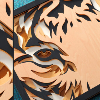 Intra απο ξύλο plywood 3mm-4mm πάχος – Tiger 3D Layered | Αρχείο κοπής με λέιζερ ζώων Δίασταση 20x20 cm INTRAFABR-24585992 - Image 4