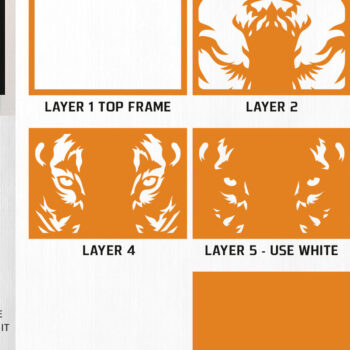 Intra απο ξύλο plywood 3mm-4mm πάχος – Tiger 3D Layered | Αρχείο κοπής με λέιζερ ζώων Δίασταση 20x20 cm INTRAFABR-24585992 - Image 5