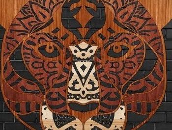 Intra απο ξύλο plywood 3mm-4mm πάχος – Χειροτεχνία προσώπου Tiger Δίασταση 20x20 cm INTRAFABR-32869232 - Image 1