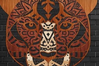 Intra απο ξύλο plywood 3mm-4mm πάχος – Χειροτεχνία προσώπου Tiger Δίασταση  20x20 cm INTRAFABR-32869232