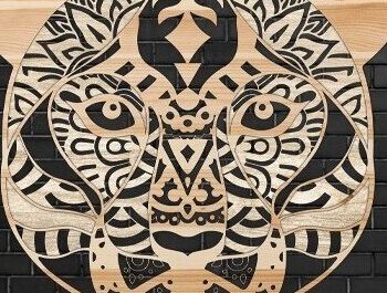 Intra απο ξύλο plywood 3mm-4mm πάχος – Χειροτεχνία προσώπου Tiger Δίασταση 20x20 cm INTRAFABR-32869232 - Image 2