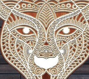 Intra απο ξύλο plywood 3mm-4mm πάχος – Χειροτεχνία προσώπου Tiger Δίασταση  20x20 cm INTRAFABR-33027840