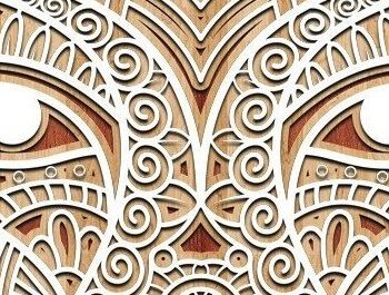 Intra απο ξύλο plywood 3mm-4mm πάχος – Χειροτεχνία προσώπου Tiger Δίασταση 20x20 cm INTRAFABR-33027840 - Image 2