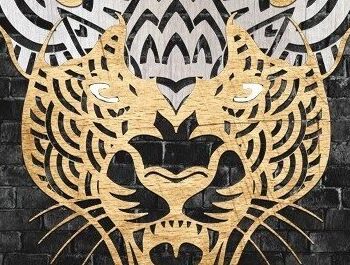 Intra απο ξύλο plywood 3mm-4mm πάχος – Χειροτεχνία προσώπου Tiger Δίασταση  20x20 cm INTRAFABR-32869226 - Image 2