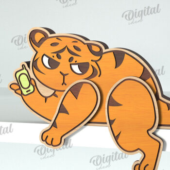 Intra απο ξύλο plywood 3mm-4mm πάχος – Tiger Funny Decor Δίασταση  20x20 cm INTRAFABR-117112235 - Image 1