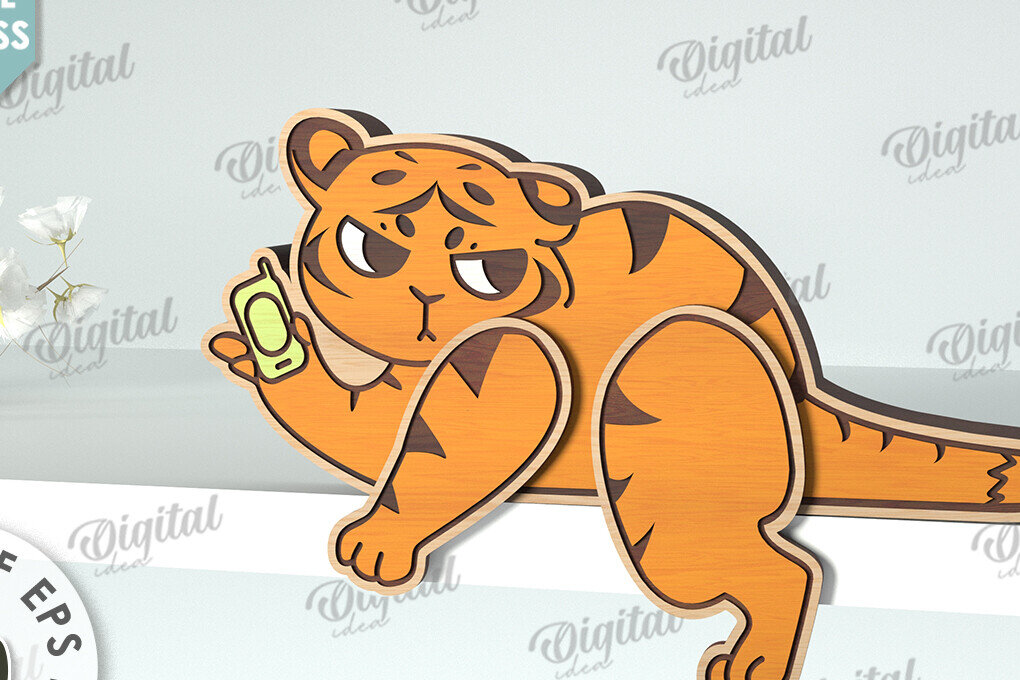 Intra απο ξύλο plywood 3mm-4mm πάχος – Tiger Funny Decor Δίασταση  20x20 cm INTRAFABR-117112235