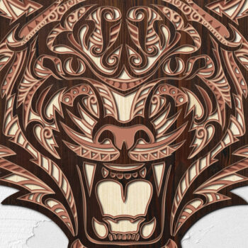 Intra απο ξύλο plywood 3mm-4mm πάχος – Αρχεία κοπής με λέιζερ πολλαπλών στρώσεων Tiger Δίασταση  20x20 cm INTRAFABR-19915769 - Image 3